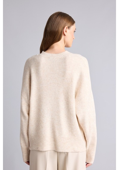 Defacto Oversize Bisiklet Yaka Düşük Omuzlu Basic Triko Kazak F3895ax26wnbg373 Bej-bg373