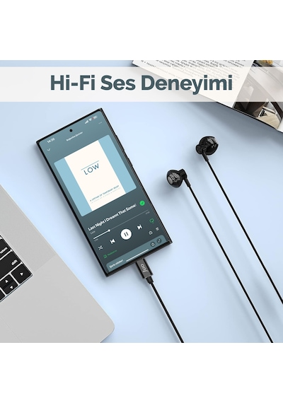 Juo Type-c Mikrofonlu Kablolu Kulak İçi Kulaklık Metal Dac Çip Destekli Enc Gürültü Engelleme Diğer
