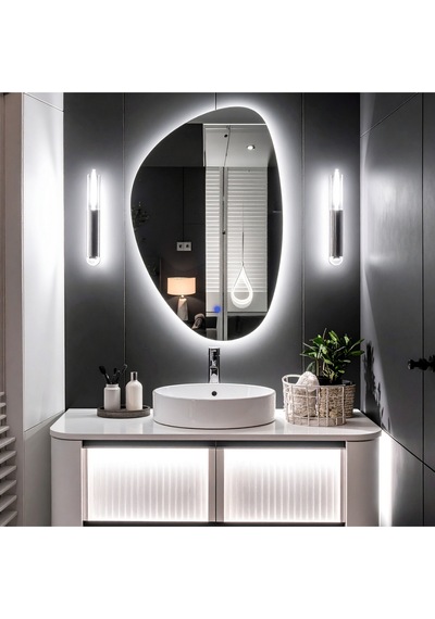 Fracturavision Beyaz Led'li Lavabo & Banyo Aynası Dokunmatik Sensörlü 80 X 50 Cm