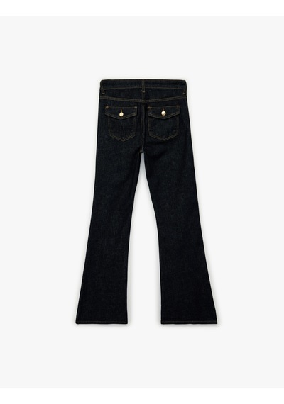 Koton Normal Bel Dar Kesim İspanyol Paça Jean Pantolon - Flare Jeans Koyu İndigo 6sal40108md Indigo Koton Normal Bel Dar Kesim İspanyol Paça Jean Pantolon - Flare Jeans Koyu İndigo 6sal40108md Indigo