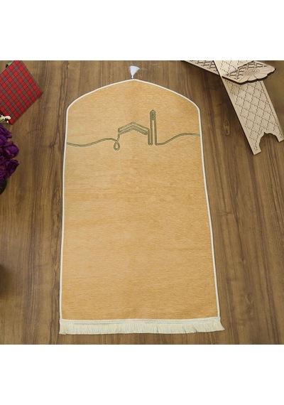El Kuba Lüks Astarlı Biyeli Seccade Vizon 66x125cm 565 Gr Çok Renkli