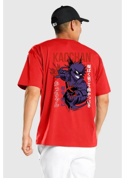 Kasuki Bakugo Anime Kırmızı Oversize Unisex Ön Ve Sırt Baskılı Tişört Kırmızı Kasuki Bakugo Anime Kırmızı Oversize Unisex Ön Ve Sırt Baskılı Tişört Kırmızı