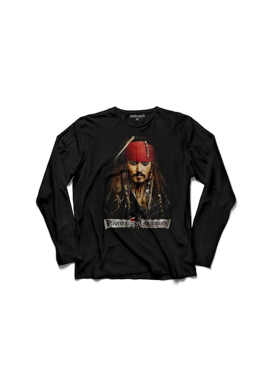Karayip Korsanları Captaın Jack Sparrow Uzun Kollu Tişört (512969330)
