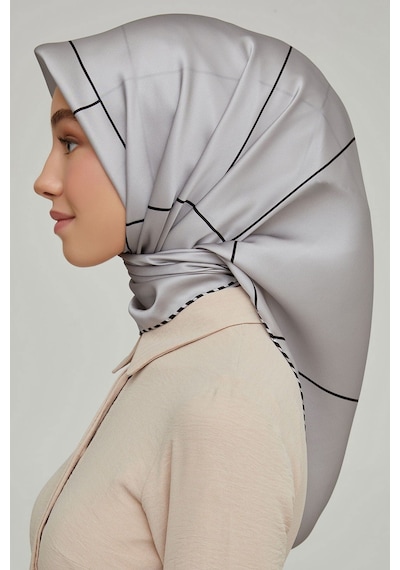 Armine Dj Saf İpek Eşarp 8655d T Nostalji Twill -07 Gümüş