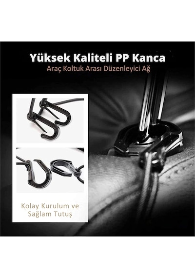 Shopytech Araç Koltuk Arası Düzenleyici Ağ Bariyer Evcil Hayvan Ve Çocuk Güvenlik Filesi Oto İçi Org