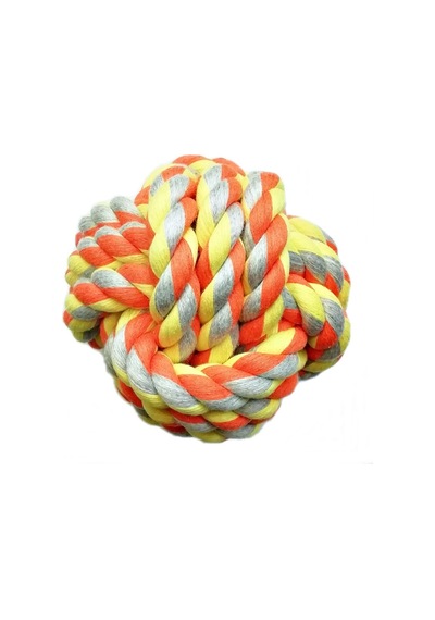 Nunbell Orta Büyük Irk İçin Düğümlü Diş Ipi Top Köpek Oyuncağı 8 CM