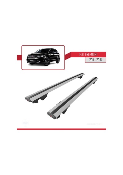 Fiat Freemont 2011-2015 Arası İle Uyumlu Hook Model Anahtar Kilitli Ara Atkı Tavan Barı Gri