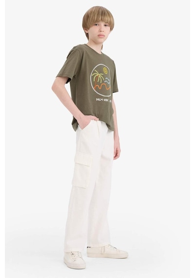 DeFacto Erkek Çocuk Wide Leg Standart Paça Gabardin Pantolon E1586A825SMER77