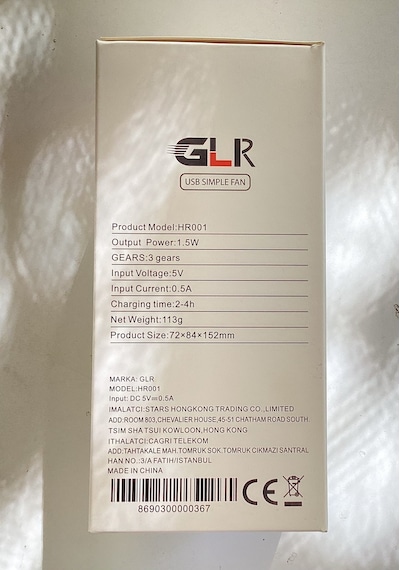 Glr Taşınabilir Mini Usb Fan, Masa Üstü Ve Taşınabilir Mini Fan 90 Derece Hareketli Başlık Beyaz