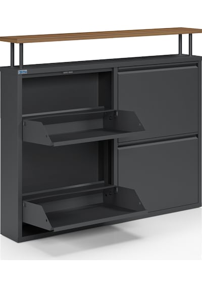 Ceha Tablalı 4'lü Metal Ayakkabılık - Siyah K.AYK-2.4/AC/P 9005 Ceha Tablalı 4'lü Metal Ayakkabılık - Siyah K.AYK-2.4/AC/P 9005