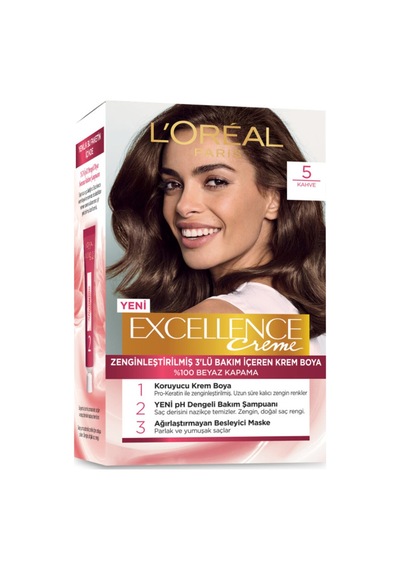 3 Adet Excellence Creme Saç Boyası - 5 Kahve 192 Ml
