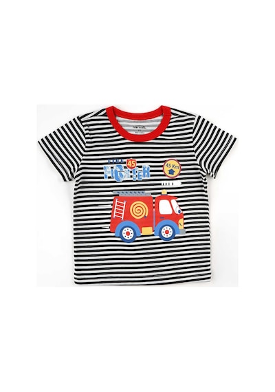 Fuar Baby Erkek Çocuk %100 Pamuklu Bisiklet Yaka Kısa Kollu Tişört 2-6 Yaş Çizgili İtfaiye Desenli Fuar Baby Erkek Çocuk %100 Pamuklu Bisiklet Yaka Kısa Kollu Tişört 2-6 Yaş Çizgili İtfaiye Desenli