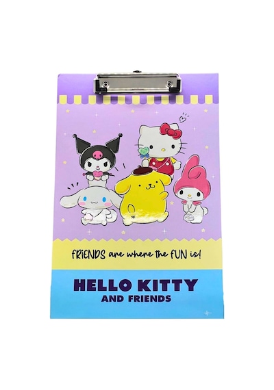 Bakgelal Hello Kitty Ve Arkadaşları Desenli Sekreterlik - Kuromi & Cinnamoroll Temalı Kıskaçlı A4 Evrak Dosyası / Panosu - 9058971616356