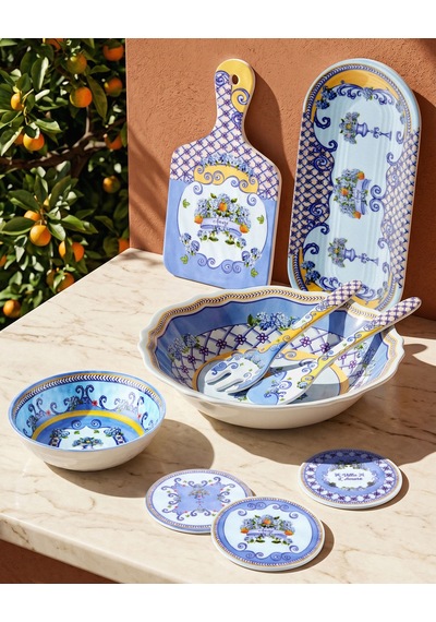 Mavi Melamin Servis Tabağı 38 Cm