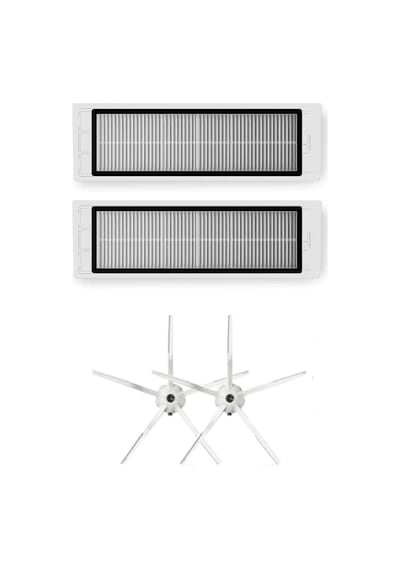 Roborock S5 Max (Beyaz) Uyumlu Yedek Filtre Ve Yan Fırça-4 Parça