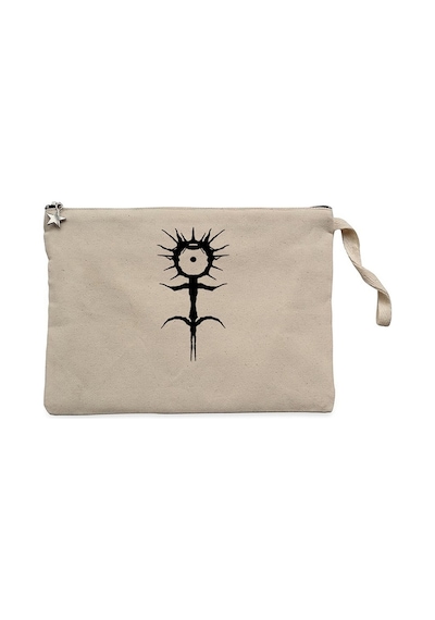 Ghostemane Logo White Krem Clutch Astarlı Cüzdan / El Çantası Krem
