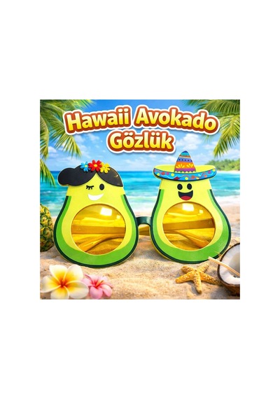 Hawaii Temalı Avokado Gözlük Kostüm Parti Gözlüğü - Parti Kostümü - Parti Ve Kutlama 0 - 99