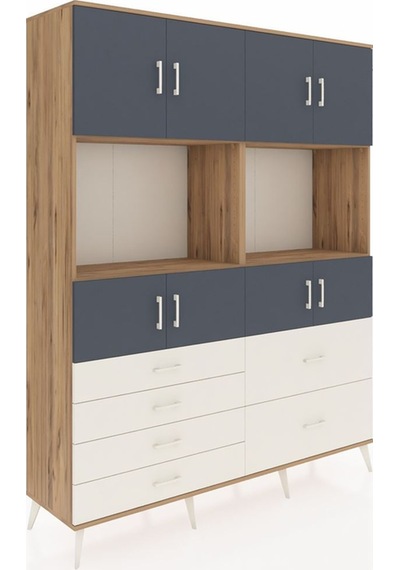 Hyperion Gardrop 8 Raflı 6 Çekmeceli 8 Kapaklı 176x44x221 Çam-antrasit/aytaşı Antrasit/aytaşı Hyperion Gardrop 8 Raflı 6 Çekmeceli 8 Kapaklı 176x44x221 Çam-antrasit/aytaşı Antrasit/aytaşı