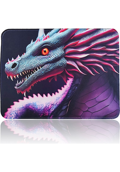 40x30cm Mouse Pad Kaymaz Kauçuk Taban Dikişli Gaming Oyuncu Ejder