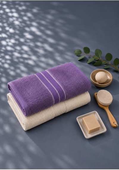 Can Pamuklu Banyo Havlusu 2 Li 90x140 Mürdüm