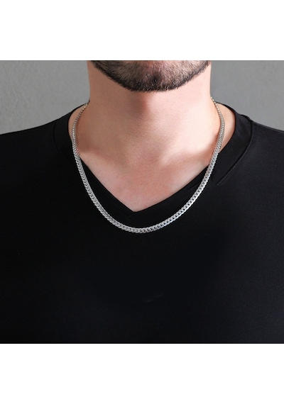 Silver Renk Çelik Erkek Press Snake Zincir (504282116) Metalik