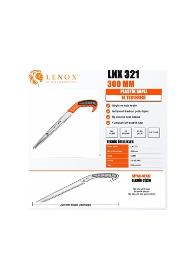 Lenox Lnx321 300 Mm Plastik Saplı Budama El Testeresi
