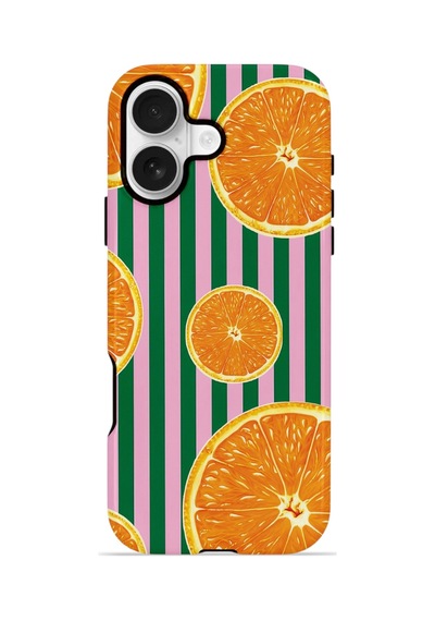 Apple iPhone Uyumlu 17 Vorian Çift Katmanlı Magsafe Kılıf Orange Grove Cabana