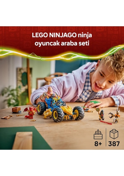 LEGO® NINJAGO® Jay'in Dönüşen Arabası 71856 - 8 Yaş Üzeri Çocuklar için Minifigür İçeren Yaratıcı Oyuncak Yapım Seti (387 Parça)