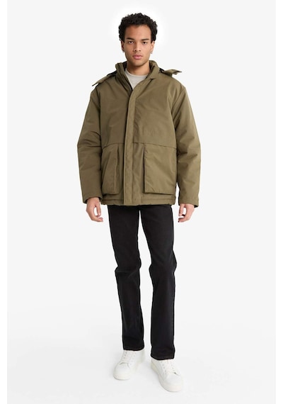 Defacto Su Geçirmez Slim Fit Kapüşonlu Mont F5690ax25wnkh260 Haki-kh260