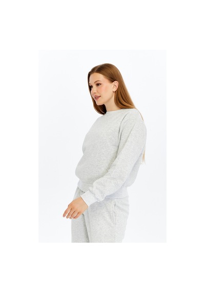 Defys Kadın Basic Sweat Gri Melanj