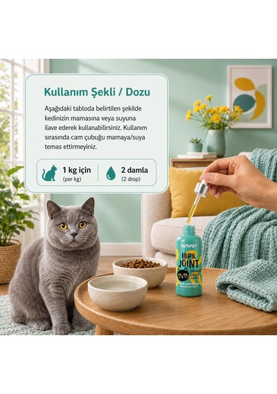 Kediler İçin Eklem Sağlığı Vitamini Damla 50 Ml Glukozamin