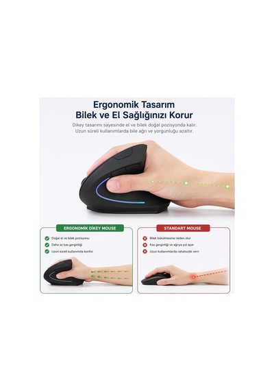 Kenly JSY-1 Kablosuz Ergonomik Dikey Mouse