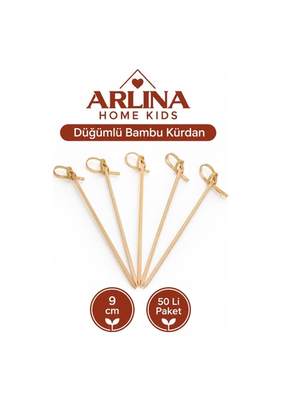 Düğümlü Bambu Sunum Kürdan 9 Cm 50'li Paket