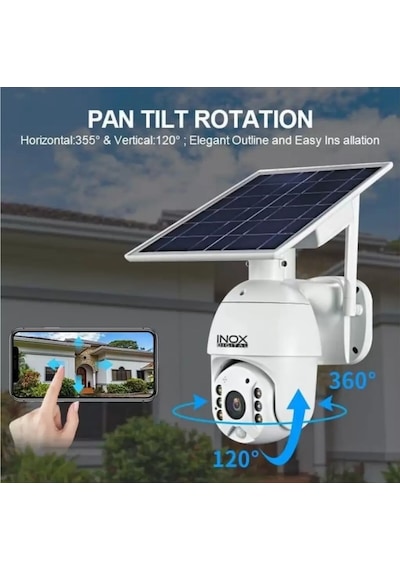 Inox Digital 3 MegaPixel Su Geçirmez 4G Sim Kart Destekli PTZ Solar Bulut Kayıt Destekli Güneş Panelli Kamera Inox Digital 3 MegaPixel Su Geçirmez 4G Sim Kart Destekli PTZ Solar Bulut Kayıt Destekli Güneş Panelli Kamera