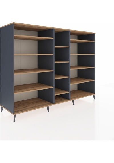 Kronos Dolap 11 Raflı 220x59x163 Antrasit-çam Atlas Çam - Antrasit