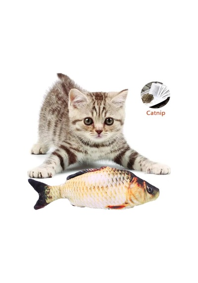 Tineke Sazan Kedi Nanesi Otlu Çıngıraklı Peluş Kedi Oyuncağı