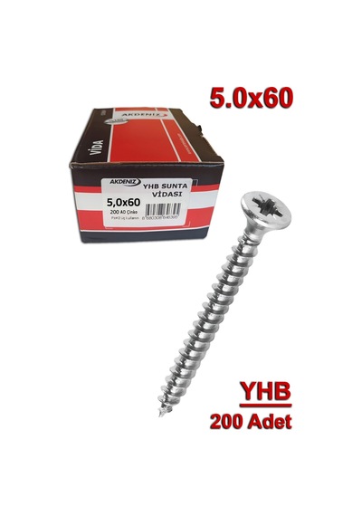 Akdeniz Sunta Vidası 5.0x60 200 Adet