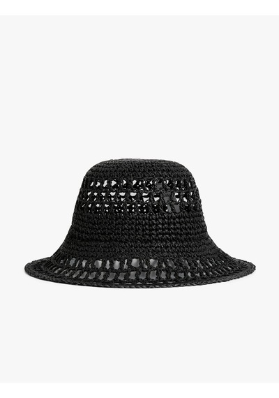 Koton Bucket Hasır Şapka Siyah 5sak40061aa Siyah