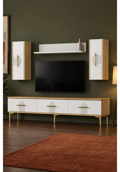 Tvr1815db İda Tv Ünitesi Takımı Safirmeşe-beyaz 180cm Safirmeşe - Beyaz