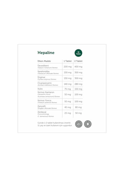 Hepaline 30 Tablet Ve Broline 30 Kapsül Ve Magnezyum Complex 60 Tablet