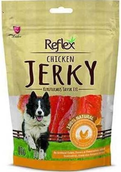 Reflex Chicken Jerky Kurutulmuş Tavuk Etli Doğal Köpek Ödülü 80 G Reflex Chicken Jerky Kurutulmuş Tavuk Etli Doğal Köpek Ödülü 80 G