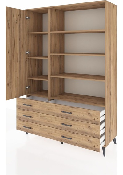 Hyperion Dolap 8 Raflı 6 Çekmeceli Tek Kapaklı 132x44x195 Çam-çam/çam Atlas Çam/atlas Çam Hyperion Dolap 8 Raflı 6 Çekmeceli Tek Kapaklı 132x44x195 Çam-çam/çam Atlas Çam/atlas Çam