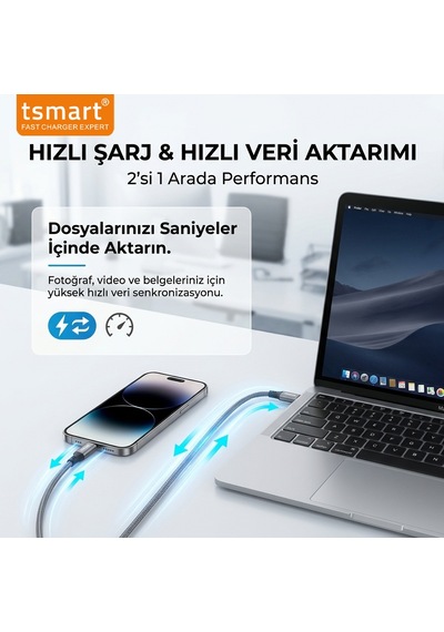 Tsmart TS-K20 20 W USB-C To Lightning Hızlı Şarj Kablosu