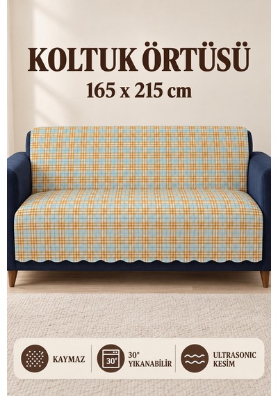 Çok Amaçlı Kadife Koltuk Örtüsü Kaymaz Süngerli 165x215 Cm Modern Bohem Çekyat Şalı Piknik Masa Örtüsü Alk4 Sarı