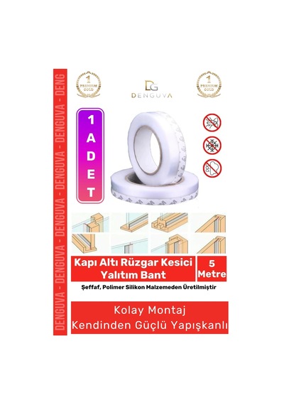 Rüzgar Kesici Ses Böcek Toz Önleyici Yalıtım Kapı Pencere Isı Izolasyon Şeffaf Şerit Bant 5mt 1 Adet Diğer