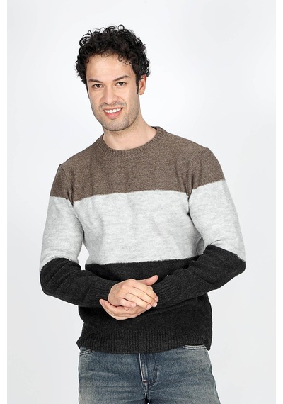 Lee Cooper Erkek Sage O Yaka Triko Kazak 241056 Vizon-gri-füme Vizon-gri-füme