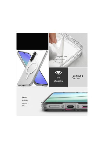 Samsung Galaxy A35 Uyumlu Şeffaf Magsafe Kılıf Mtl Safe