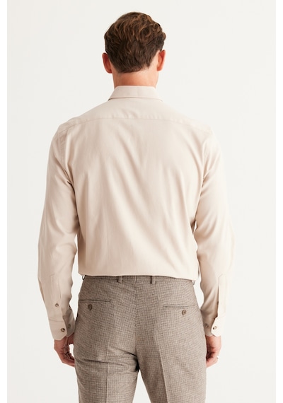 AC&Co / Altınyıldız Classics Erkek Bej Slim Fit Dar Kesim Düğmeli Yaka Pamuklu Gabardin Gömlek Bej AC&Co / Altınyıldız Classics Erkek Bej Slim Fit Dar Kesim Düğmeli Yaka Pamuklu Gabardin Gömlek Bej