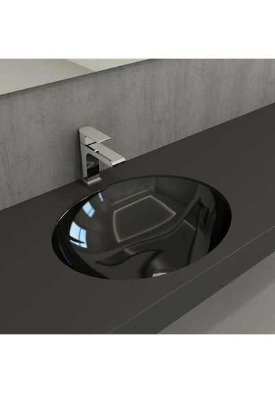 Bocchi Parma Tezgah Altı Lavabo 56 CM Parlak Siyah 1384-005-0125