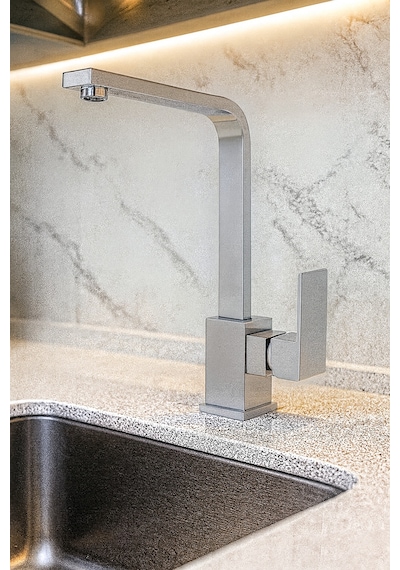 Krom 4lü Set Banyo Bataryası Eviye Bataryası Lavabo Bataryası Duş Tepe Yağmurlama Seti Özel Seri 2 Krom